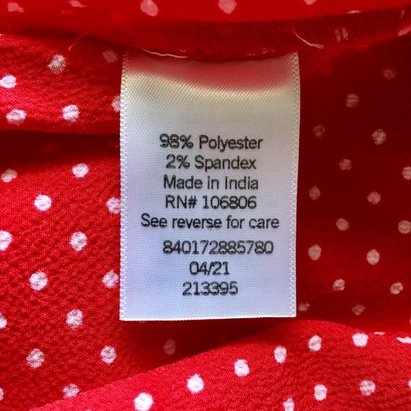 Croft And Barrow Red Polka Dot Sleeveless Blouse Petite Small - Picture 6 of 7